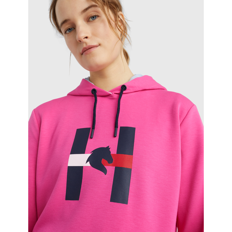 Tommy Hilfiger Women's Horse Graphic Sport Hoodie - Hot Magenta-4